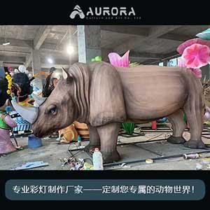 犀牛彩灯,大型户外造型灯,动物灯饰,节日彩灯,美陈装饰,动物彩灯